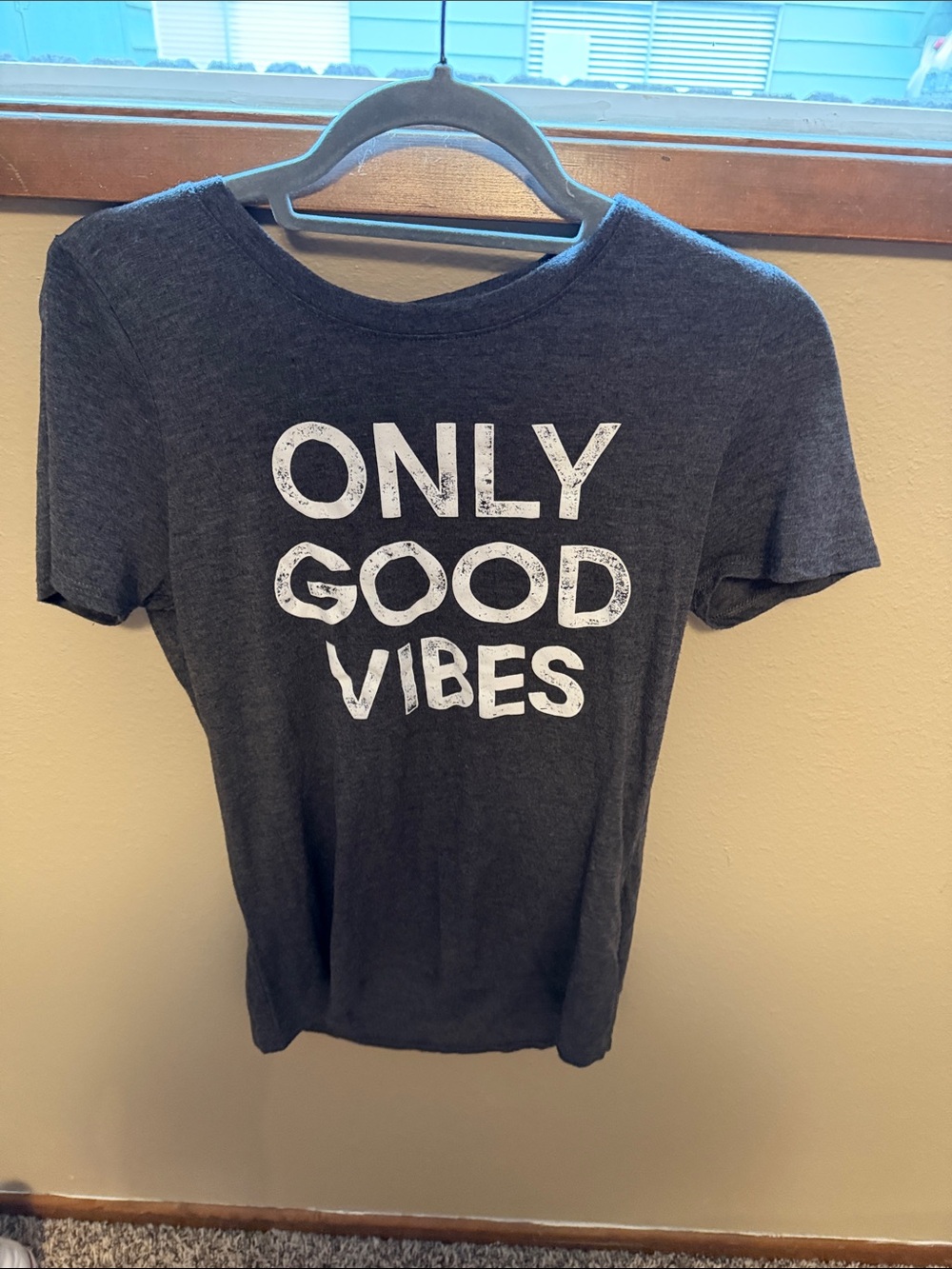 Modern Lux Charcoal Graphic Tee with White Text